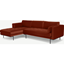 Picture of Harlow Left Hand Facing Chaise End Sofa, Brick Red Velvet