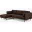 Picture of Harlow Left Hand Facing Chaise End Sofa, Denver Dark Brown Leather