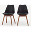 Picture of Set of 2 Thelma Dining Chairs, Dark Stain Oak and Black