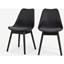 Picture of Set of 2 Thelma dining chairs, Black and grey fabric