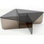 Picture of Oki Square Coffee Table, Smoked Grey & Amber Glass