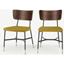 Picture of Set of 2 Amalyn Dining Chairs, Walnut and Vintage Gold Velvet