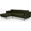 Picture of Harlow Left Hand Facing Chaise End Sofa, Dark Olive Velvet