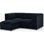 Picture of Juno 2 Seater Modular Sofa with Footstool, Twilight Blue Velvet