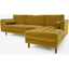 Picture of Scott 4 Seater Right Hand Facing Chaise End Corner Sofa, Gold Cotton Velvet