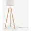 Picture of Irvin Tripod Floor Lamp, Natural Wood and White