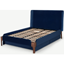 Picture of Roscoe King Size Bed with Storage Drawers, Royal Blue Velvet & Dark Stain Oak Legs
