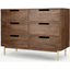 Picture of Tayma Wide Chest of Drawers, Acacia Wood & Brass