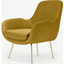Picture of Moby Accent Armchair, Vintage Gold Velvet with Brass Leg