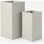 Picture of Razan Set of 2 Tall Galvanized Square Planters, Stone