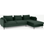 Picture of Vento 3 Seater Right Hand Facing Chaise End Corner Sofa, Autumn Green Velvet
