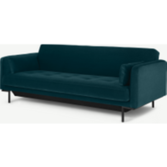 Harlow Sofa Bed with Storage, Steel Blue Velvet
