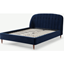 Picture of Margot Double Bed, Royal Blue Velvet & Dark Stain Copper Legs