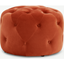 Picture of Hampton Small Round Pouffe, Flame Orange Velvet