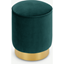 Picture of Hetherington Small Brass Base Pouffe, Seafoam Blue Velvet