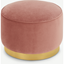 Picture of Hetherington Large Brass Base Pouffe, Blush Pink Velvet