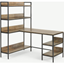 Picture of Lomond Adjustable Corner Desk with Shelves, Mango Wood and Black