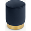 Picture of Hetherington Small Brass Base Pouffe, Royal Blue Velvet