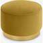 Picture of Hetherington Large Brass Base Pouffe, Vintage Gold Velvet