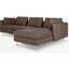 Picture of Vento 3 Seater Right Hand Facing Chaise End Sofa, Texas Charcoal Grey Leather