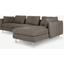 Picture of Vento 3 Seater Right Hand Facing Chaise End Sofa, Texas Grey Leather