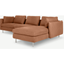Picture of Vento 3 Seater Right Hand Facing Chaise End Sofa, Texas Tan Leather