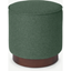 Picture of Hetherington Small Wooden Pouffe, Darby Green & Dark Stain Wood