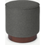 Picture of Hetherington Small Wooden Pouffe, Coventry Grey & Dark Stain Wood