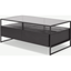 Picture of Kilby Storage Coffee Table, Black Stained Mango Wood and Smoked Glass