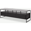 Picture of Kilby Wide TV Stand, Black Stained Mango Wood and Smoked Glass