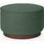 Picture of Hetherington Large Wooden Pouffe, Darby Green & Dark Stain Wood