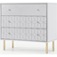 Picture of Hedra Chest of Drawers, Grey and Brass