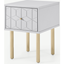 Picture of Hedra Bedside Table, Grey & Brass