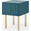 Picture of Hedra Bedside Table, Teal and Brass