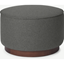 Picture of Hetherington Large Wooden Pouffe, Coventry Grey & Dark Stain Wood