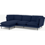 Picture of Wes 3 Seater Chaise End Corner Sofa, Midnight Blue Corduroy Velvet