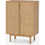 Picture of Pavia Compact Highboard, Natural Rattan & Oak Effect
