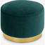 Picture of Hetherington Large Brass Base Pouffe, Seafoam Blue Velvet