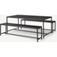 Picture of Lomond Dining Table and Bench Set, Brushed Charcoal & Black Mango Wood