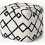 Picture of Fes 100% Wool Tufted Pouffe, Off White & Black