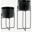 Picture of Salix Set of 2 Large Planter Stands, Black
