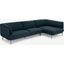 Picture of Inka Right Hand Facing Chaise End Corner Sofa, Aegean Blue