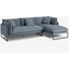 Picture of Malini Right Hand Facing Chaise End Sofa, Jeans Blue Cotton & Linen Mix