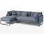 Picture of Malini Left Hand Facing Chaise End Sofa, Jeans Blue Cotton & Linen Mix