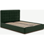 Picture of Lavelle King Size Ottoman Bed, Laurel Green Velvet & Walnut Stain Plinth