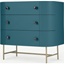 Picture of Tandy Chest of Drawers, Teal Blue with Gloss Black Handles & Brass Legs