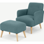 Picture of Elvi Accent Armchair and Footstool, Sherbet Blue