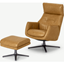 Picture of Paxton Reclining Accent Armchair and Footstool, Moroccan Brown Leather