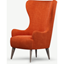 Picture of Bodil Accent Armchair, Rust Orange with Light Wood Leg