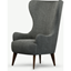 Picture of Bodil Accent Armchair, Steel Grey Velvet with Dark Wood Leg